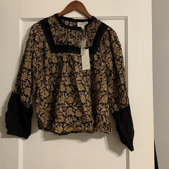 ✨ Anthropologie Rafia Lace Blouse Sz M - Picture 5 of 10